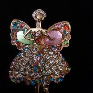 Rose Gold Over Silver Rainbow Multicolor Pendant